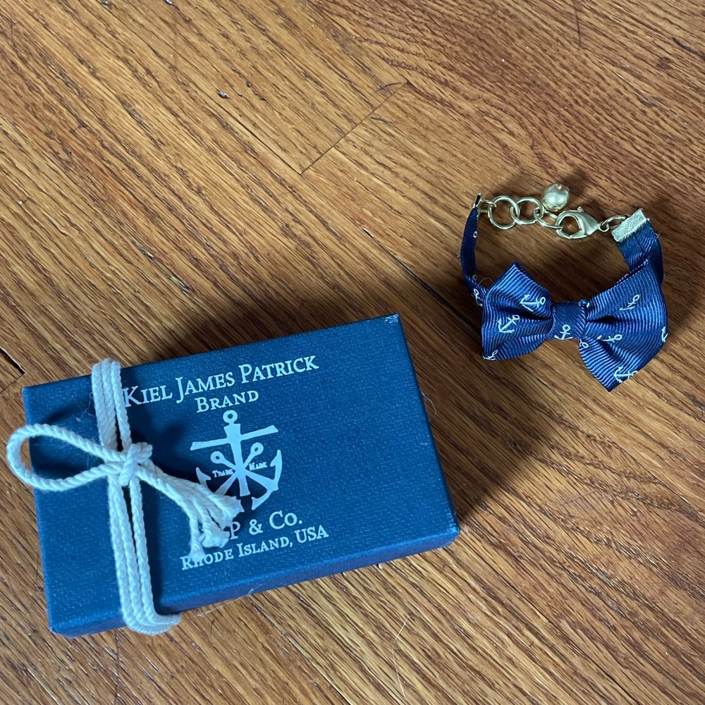 Kiel James Patrick KJP Navy Anchor Vickers Bow Bracelet